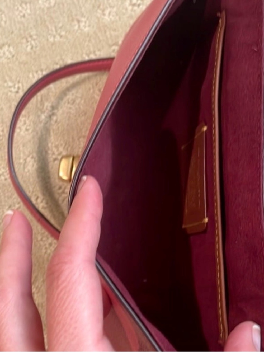 Coach Pink Leather Turnlock Crossbody Clutch - Picture 7 of 9